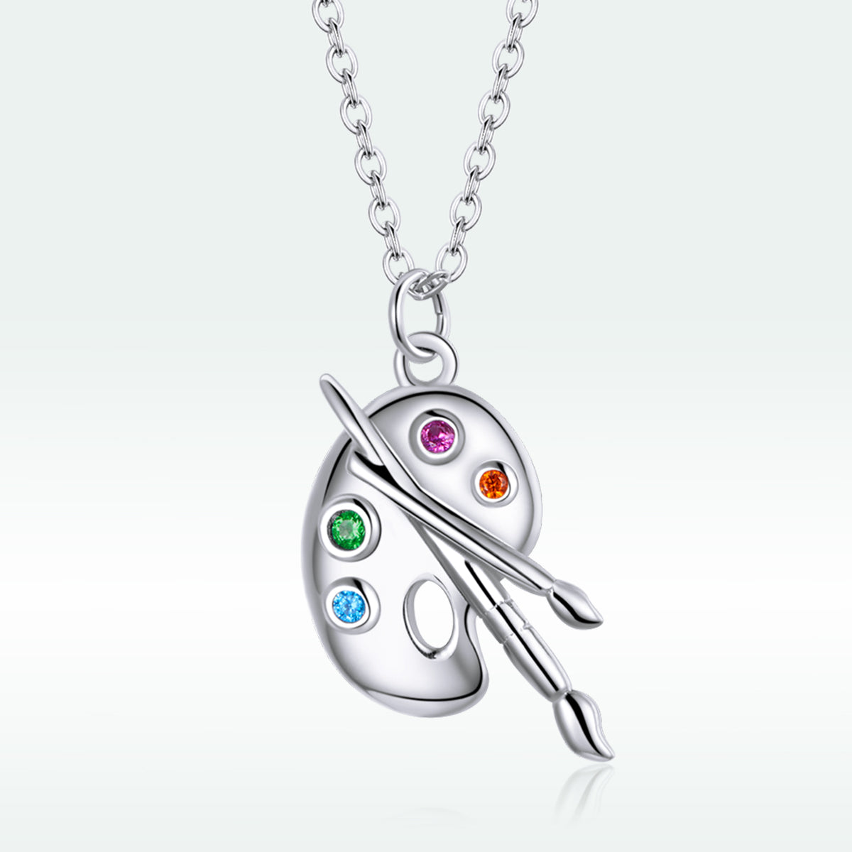 Sterling Silver Cubic Zirconia Adjustable Pendant Necklace
