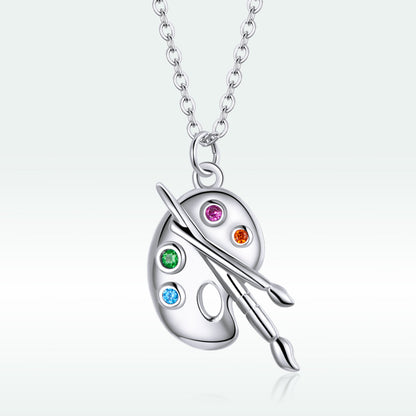 Sterling Silver Cubic Zirconia Adjustable Pendant Necklace
