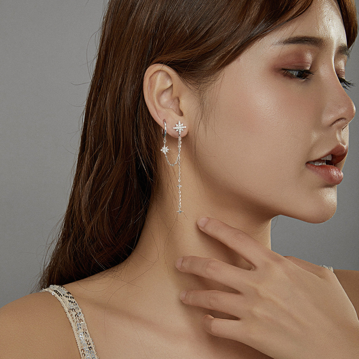 Sterling Silver Cubic Zirconia Pavé Drop Earrings