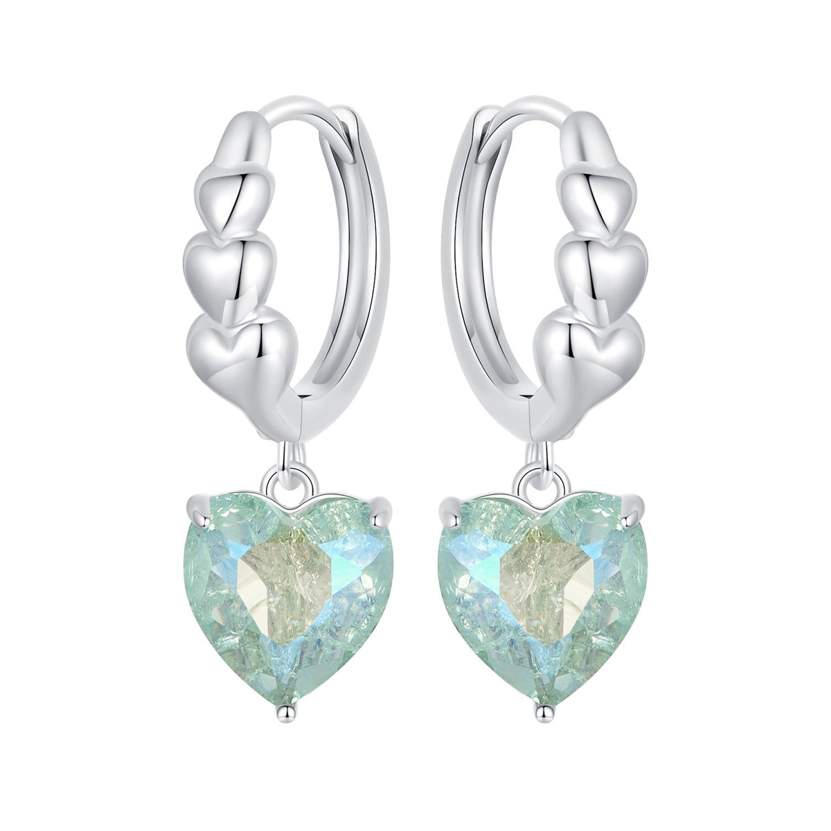 Sterling Silver Transparent Glass Earrings