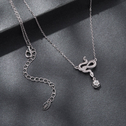 Sterling Silver Moissanite and CZ Pavé Necklace