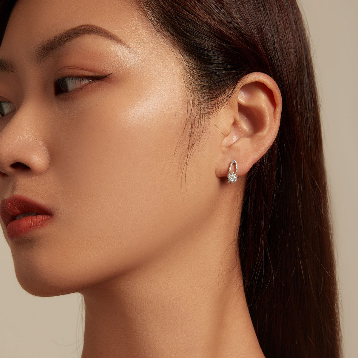 Sterling Silver CZ Pavé Earrings