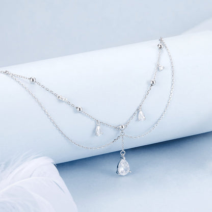 Sterling Silver Cubic Zirconia Pavé Necklace
