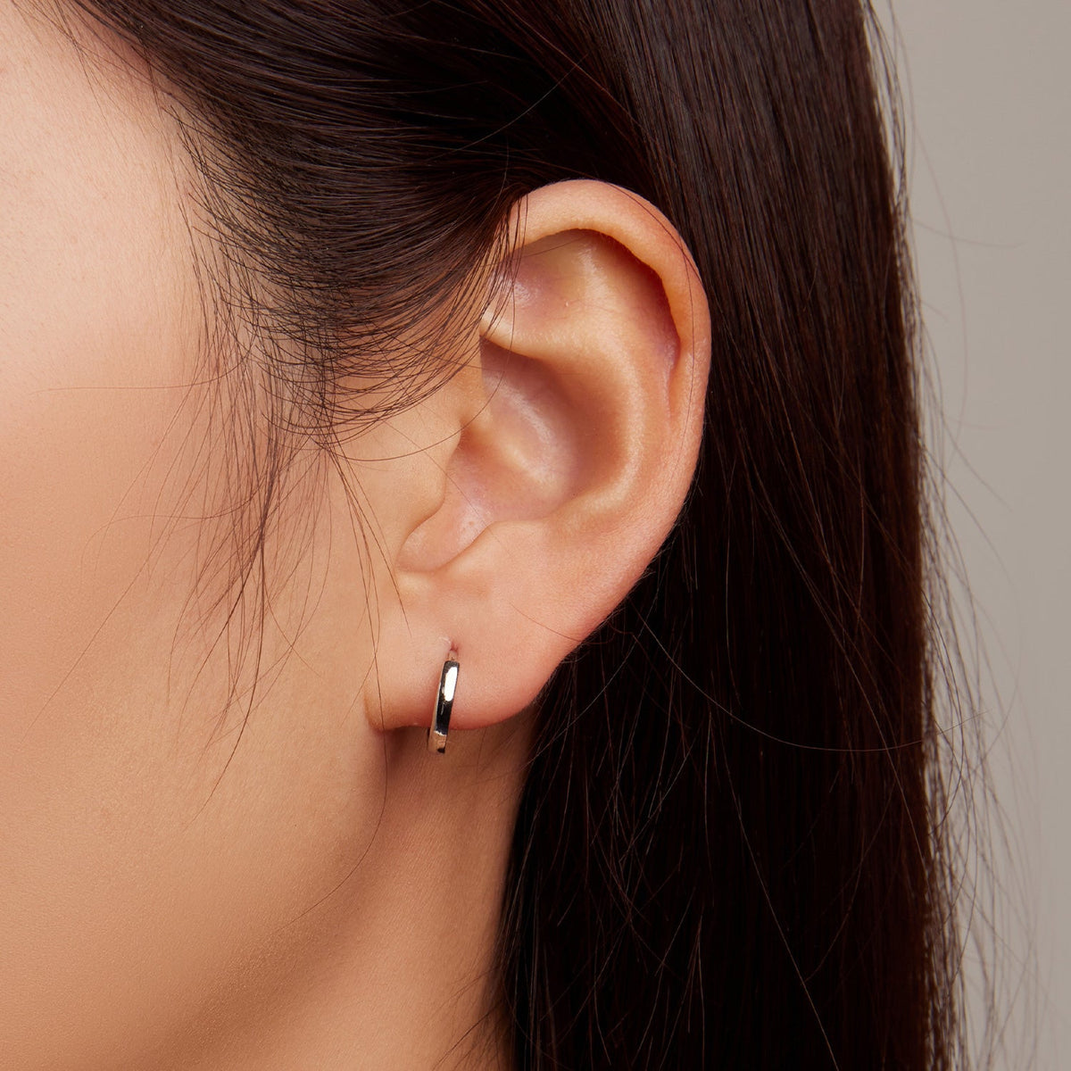 Platinum Plated Sterling Silver Hoop Earrings