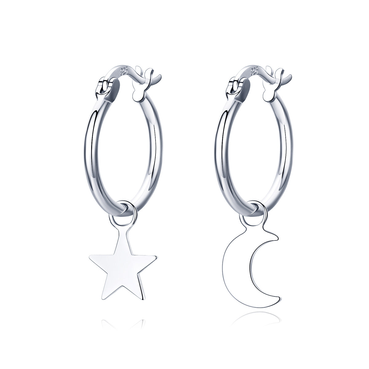 Sterling Silver Platinum Plated Drop Earrings