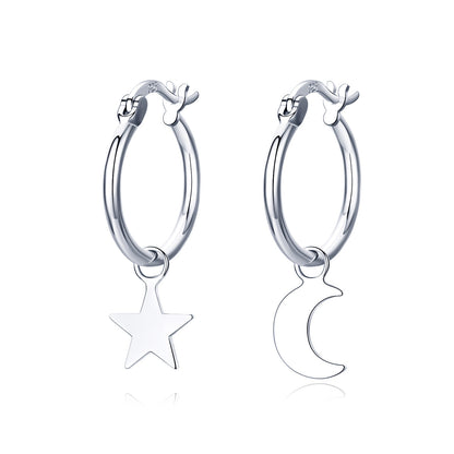 Sterling Silver Platinum Plated Drop Earrings