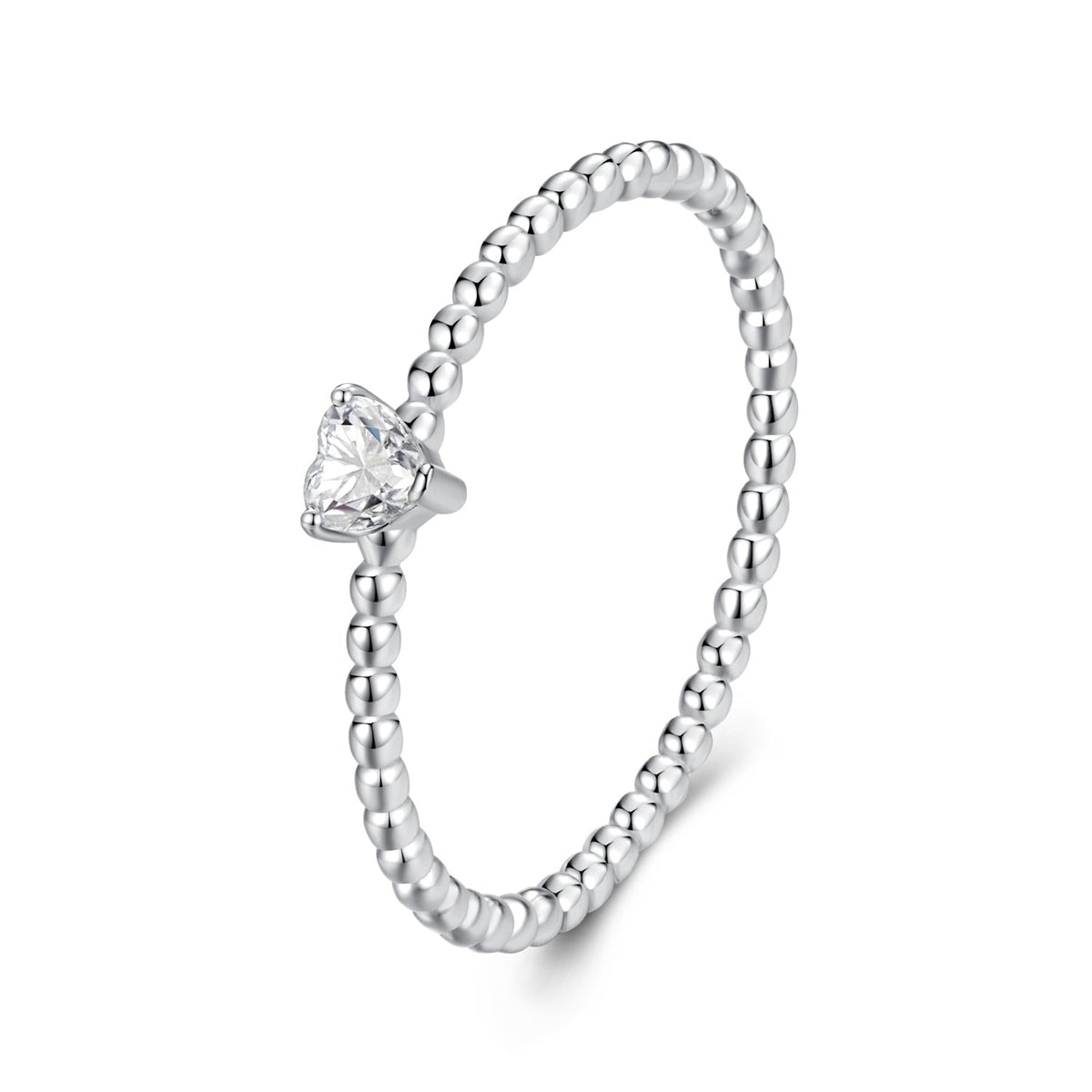 Sterling Silver White Gold Plated Moissanite Ring