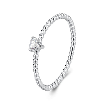 Sterling Silver White Gold Plated Moissanite Ring