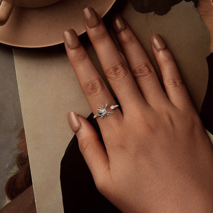Sterling Silver White Gold Plated Pavé CZ Ring