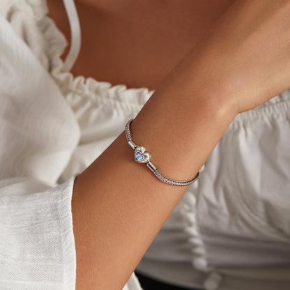 Sterling Silver Moonstone Charm Bracelet