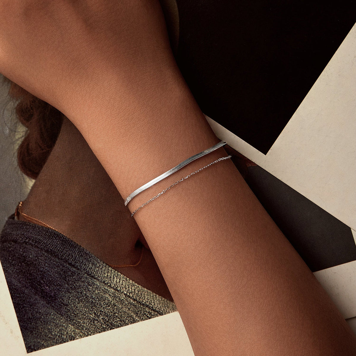 Sterling Silver White Gold Plated Bracelet