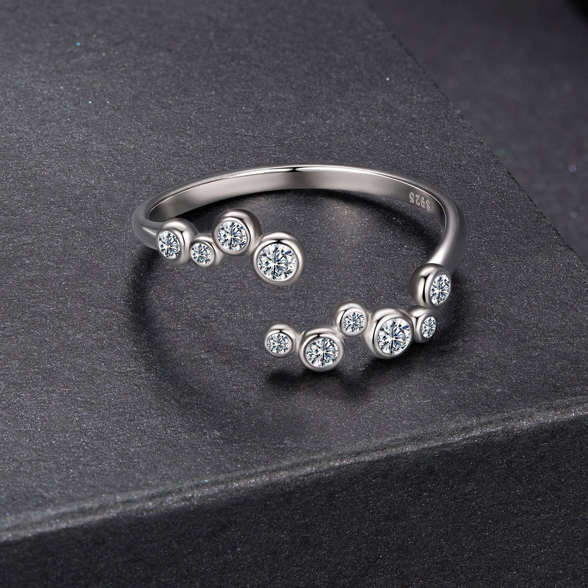 Sterling Silver Moissanite Channel Set Ring