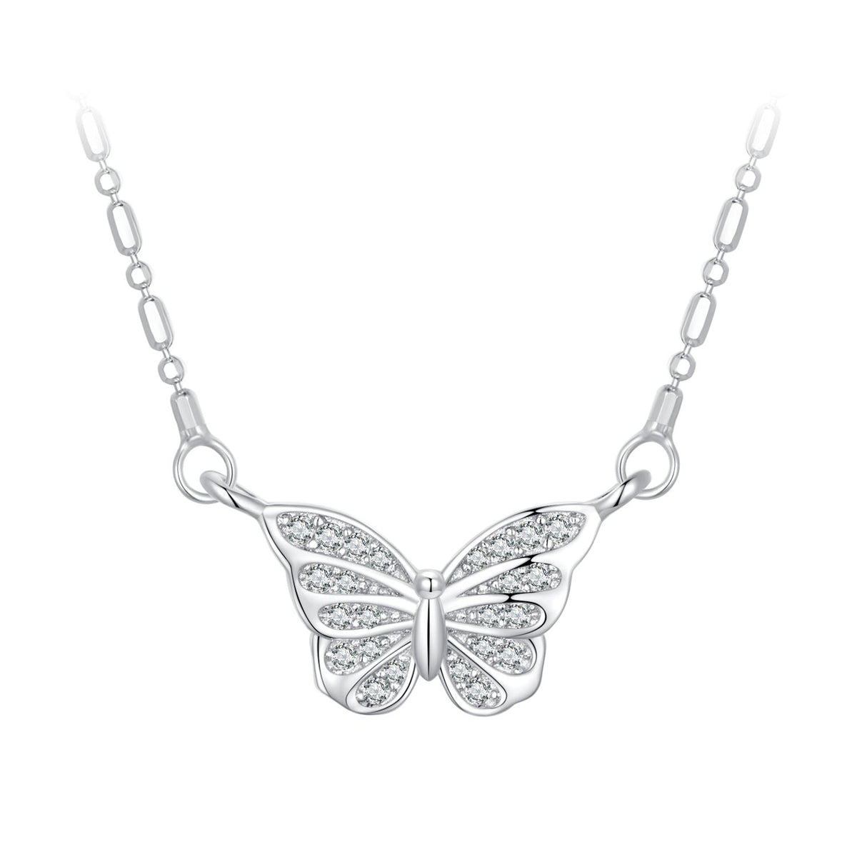Sterling Silver Pavé Cubic Zirconia Necklace