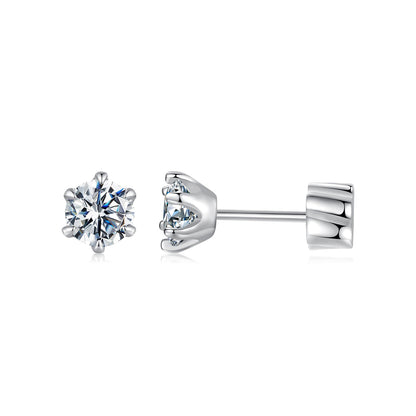 Sterling Silver Moissanite Stud Earrings