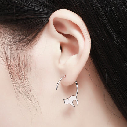 Sterling Silver Platinum Plated Drop Earrings