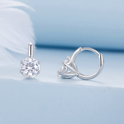 Platinum Plated Sterling Silver Cubic Zirconia Pavé Hoop Earrings