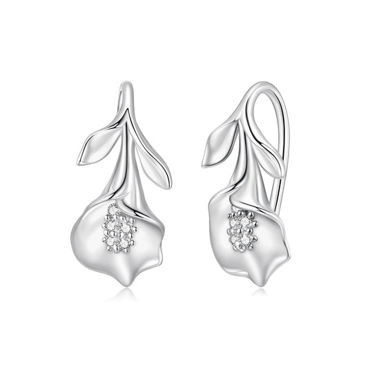 Sterling Silver Cubic Zirconia Pave Earrings
