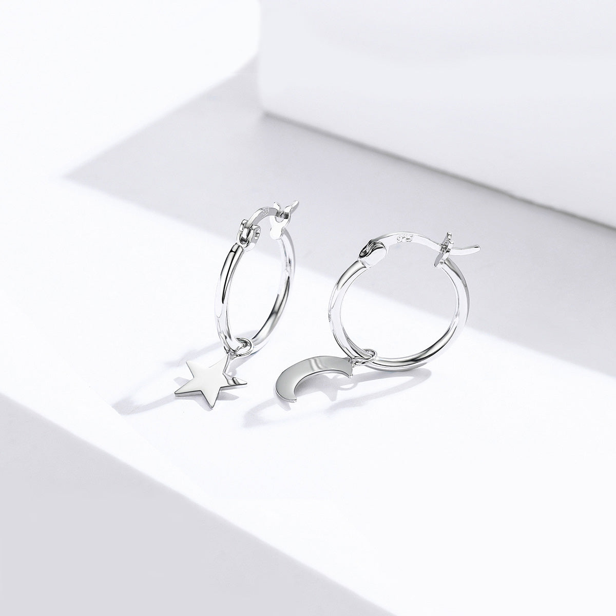 Sterling Silver Platinum Plated Drop Earrings