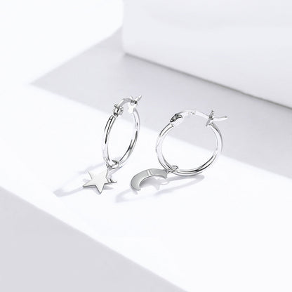 Sterling Silver Platinum Plated Drop Earrings