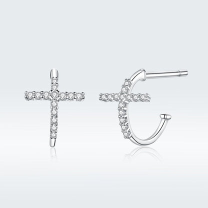 Sterling Silver Pavé Cubic Zirconia Earrings