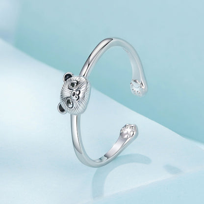 Sterling Silver Enamel Bear Ring