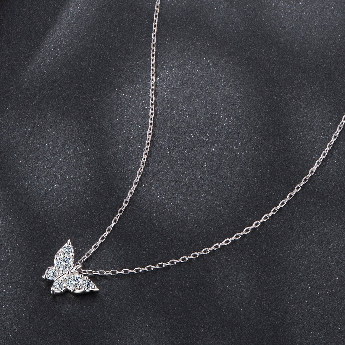 Sterling Silver Plated White Gold Moissanite Necklace