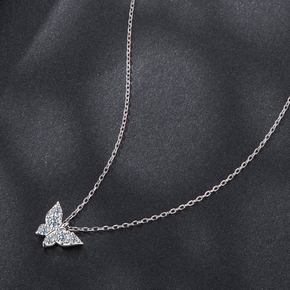 Sterling Silver Plated White Gold Moissanite Necklace