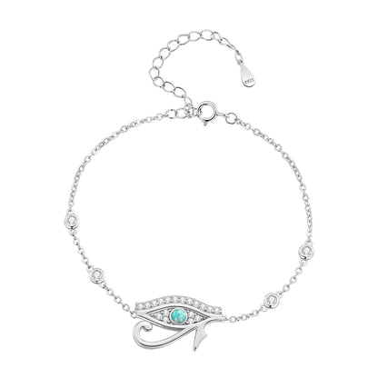 Sterling Silver Translucent Opal and CZ Pavé Bracelet