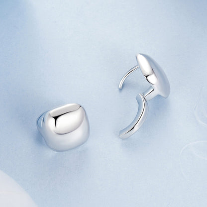 Sterling Silver White Gold Plated 10mm Hoop Earrings