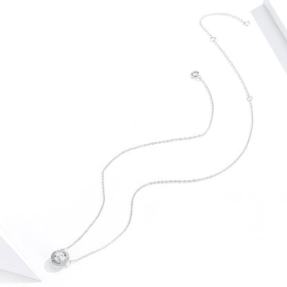 Platinum Plated Sterling Silver Cubic Zirconia Pavé Necklace
