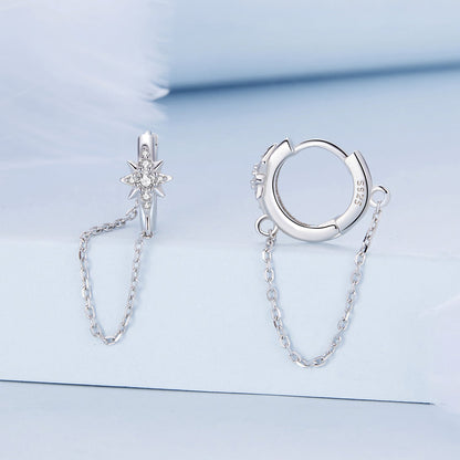 Sterling Silver Platinum Plated CZ Pavé Earrings
