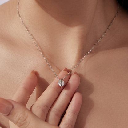 Sterling Silver Gold Plated Moissanite Pendant Necklace