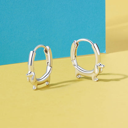 Sterling Silver Platinum Plated Hoop Earrings