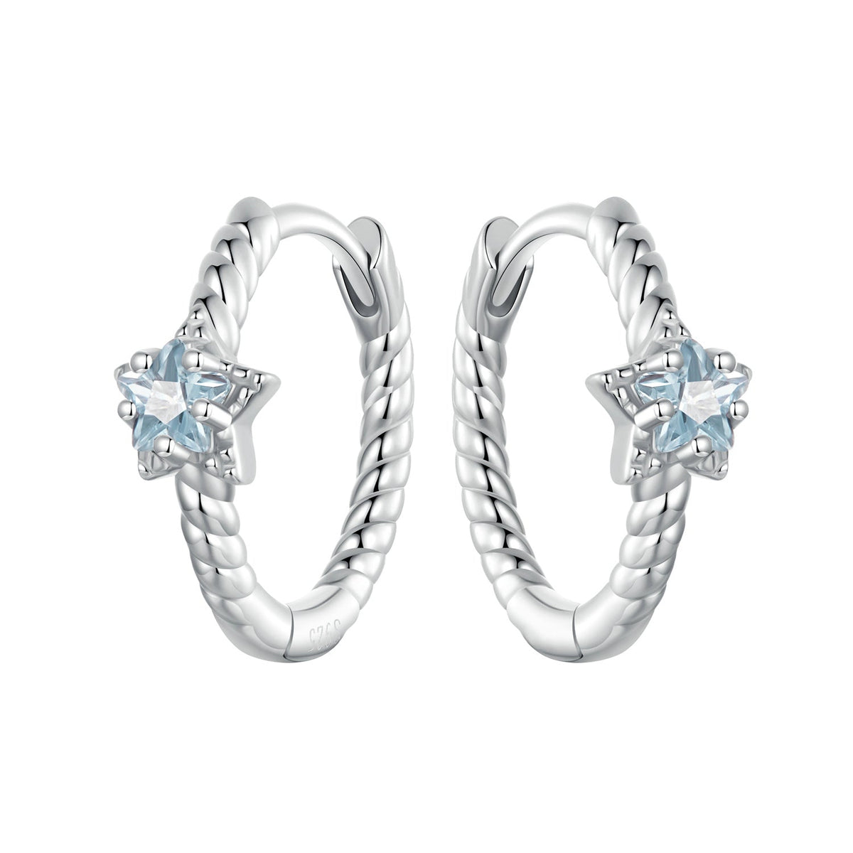 Sterling Silver White Gold Plated Pavé CZ Earrings