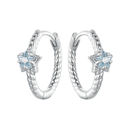 Sterling Silver White Gold Plated Pavé CZ Earrings
