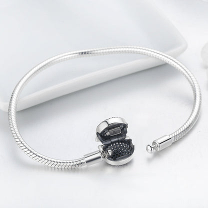 Sterling Silver Cat Head Charm Bracelet