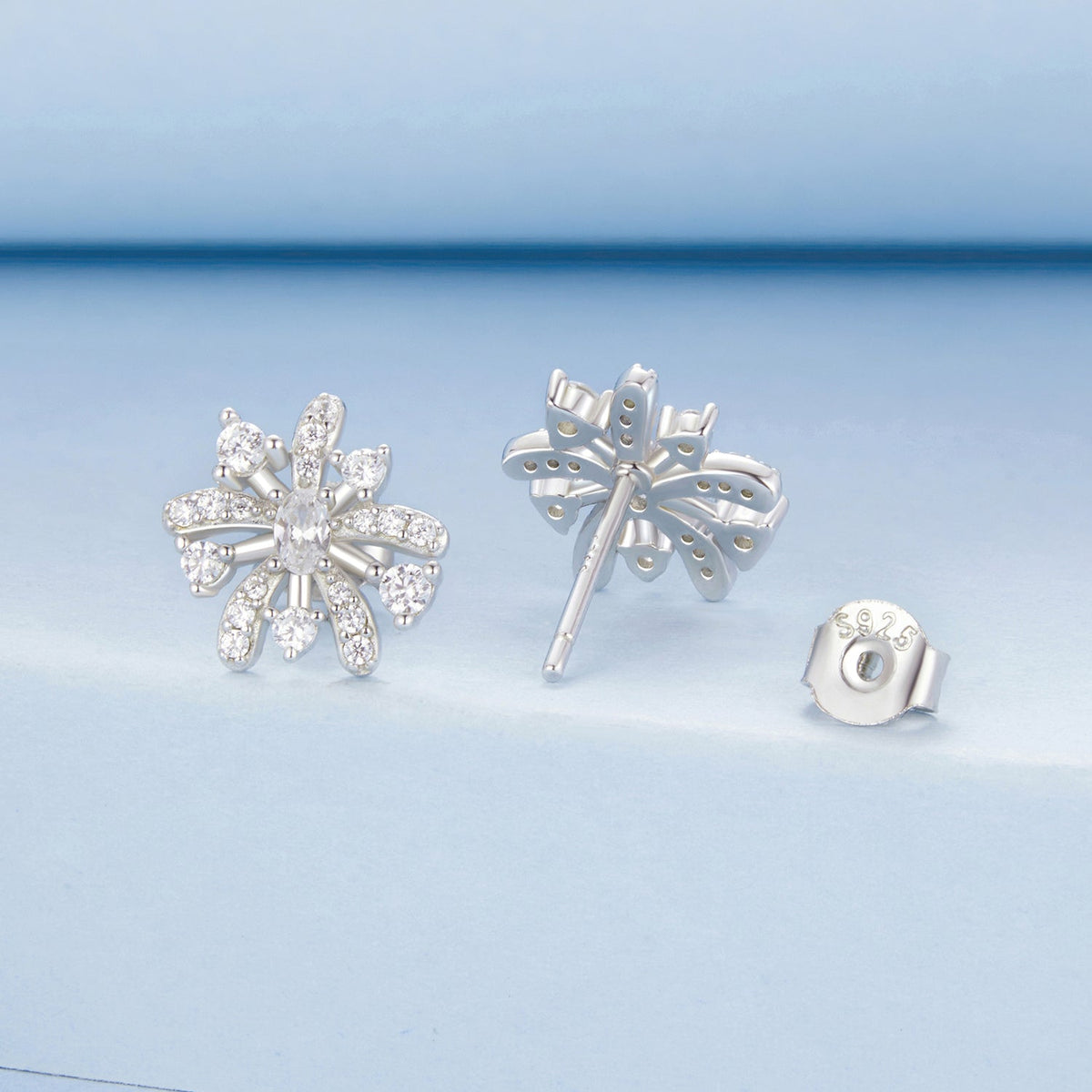 Sterling Silver Pavé Cubic Zirconia Earrings