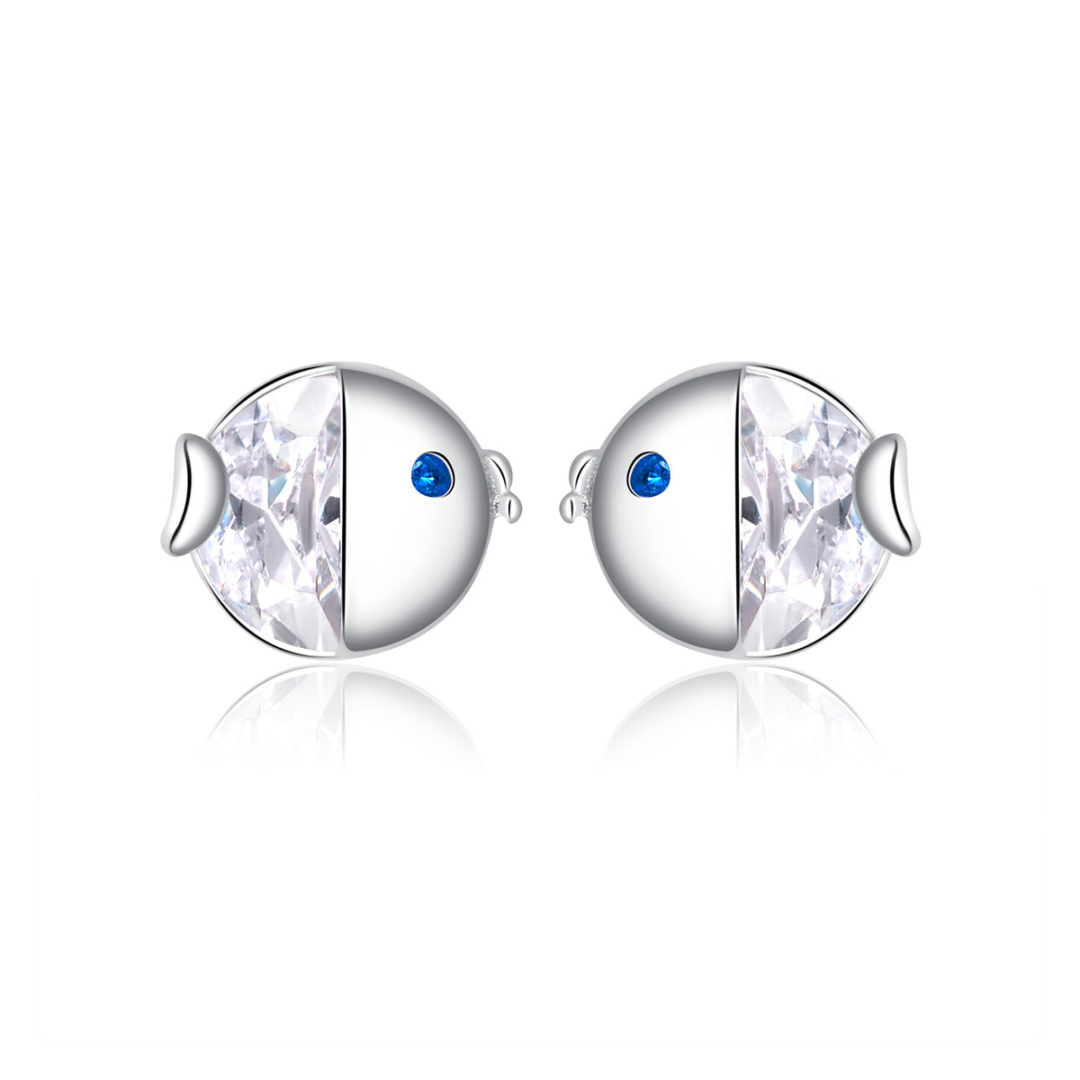 Sterling Silver Pavé Cubic Zirconia Stud Earrings