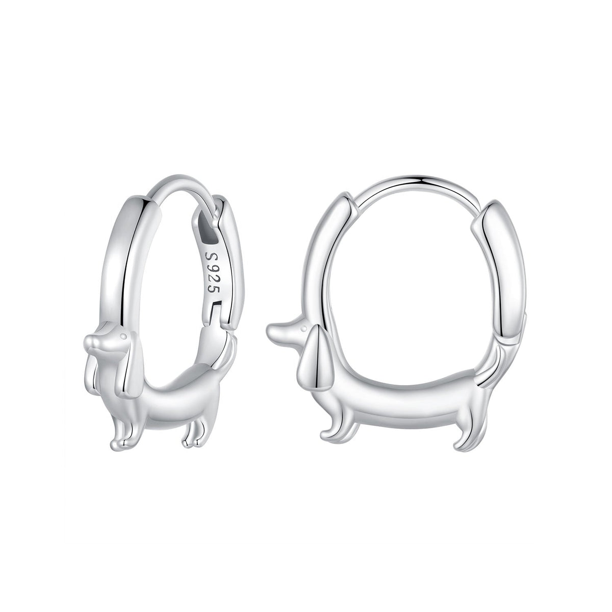 Sterling Silver Platinum Plated Hoop Earrings