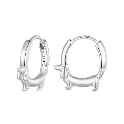 Sterling Silver Platinum Plated Hoop Earrings