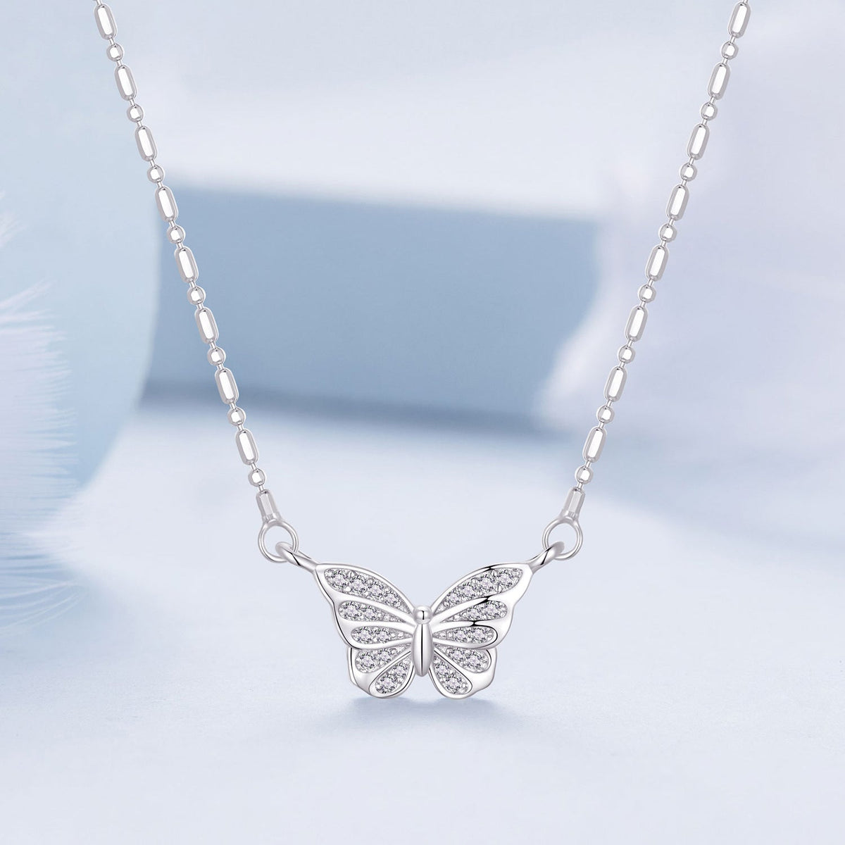 Sterling Silver Pavé Cubic Zirconia Necklace