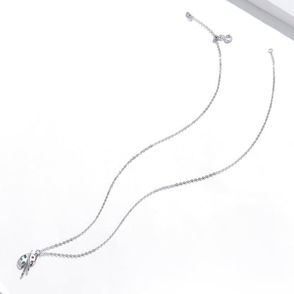 Sterling Silver Cubic Zirconia Adjustable Pendant Necklace