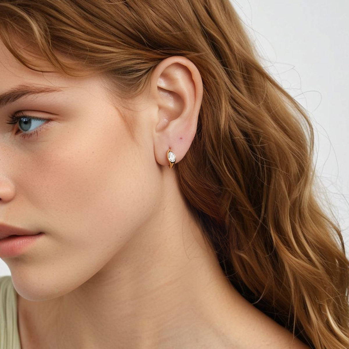 Sterling Silver Gold Plated Pave CZ Earrings