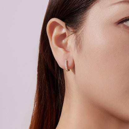Sterling Silver Moissanite Hoop Earrings