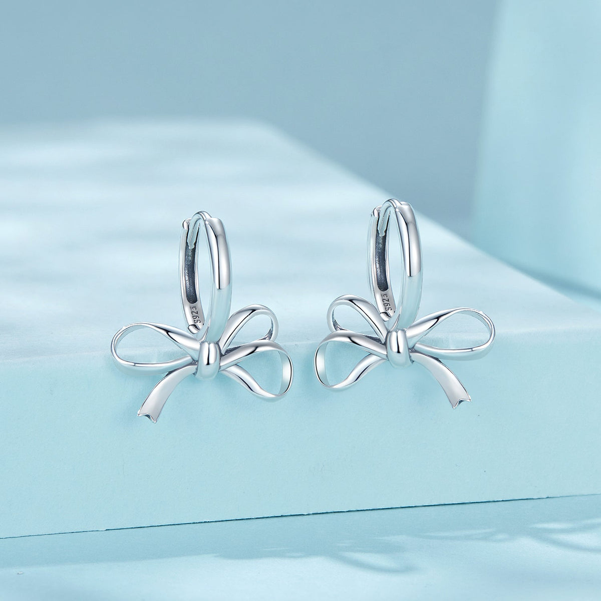 Sterling Silver Oxidized Hoop Earrings