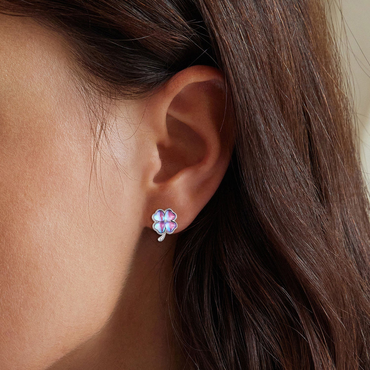 Sterling Silver Transparent Glass Earrings