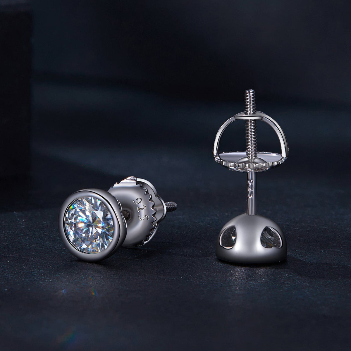 Sterling Silver Moissanite Stud Earrings