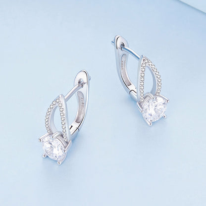 Sterling Silver CZ Pavé Earrings