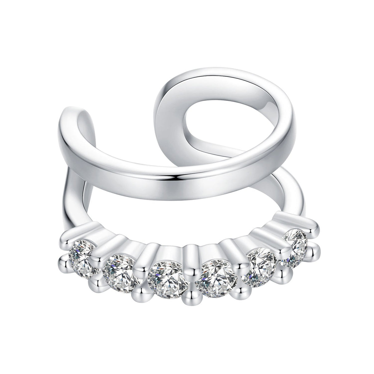 Sterling Silver Pavé Cubic Zirconia Earrings