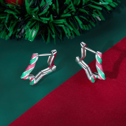 Sterling Silver Enamel Earrings